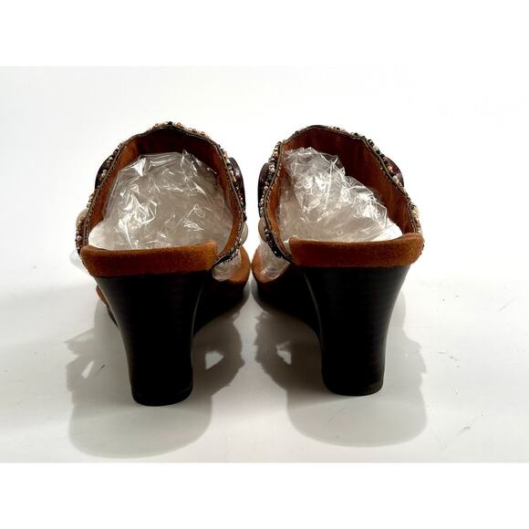 White Mountain Beaded Wedge Thong Sandals Women's 8.5 M Boho Flip Flops Festival - Picture 9 of 14